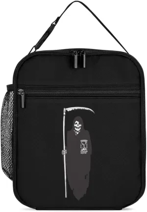Death Scythe Grim Reaper Insulated Lunch Bag Cooler Bag Portable Leakproof Lunch Box Adjustable Handbag Meal Tote with Handle