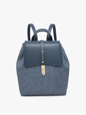 Denim Studded Whipstitch Backpack