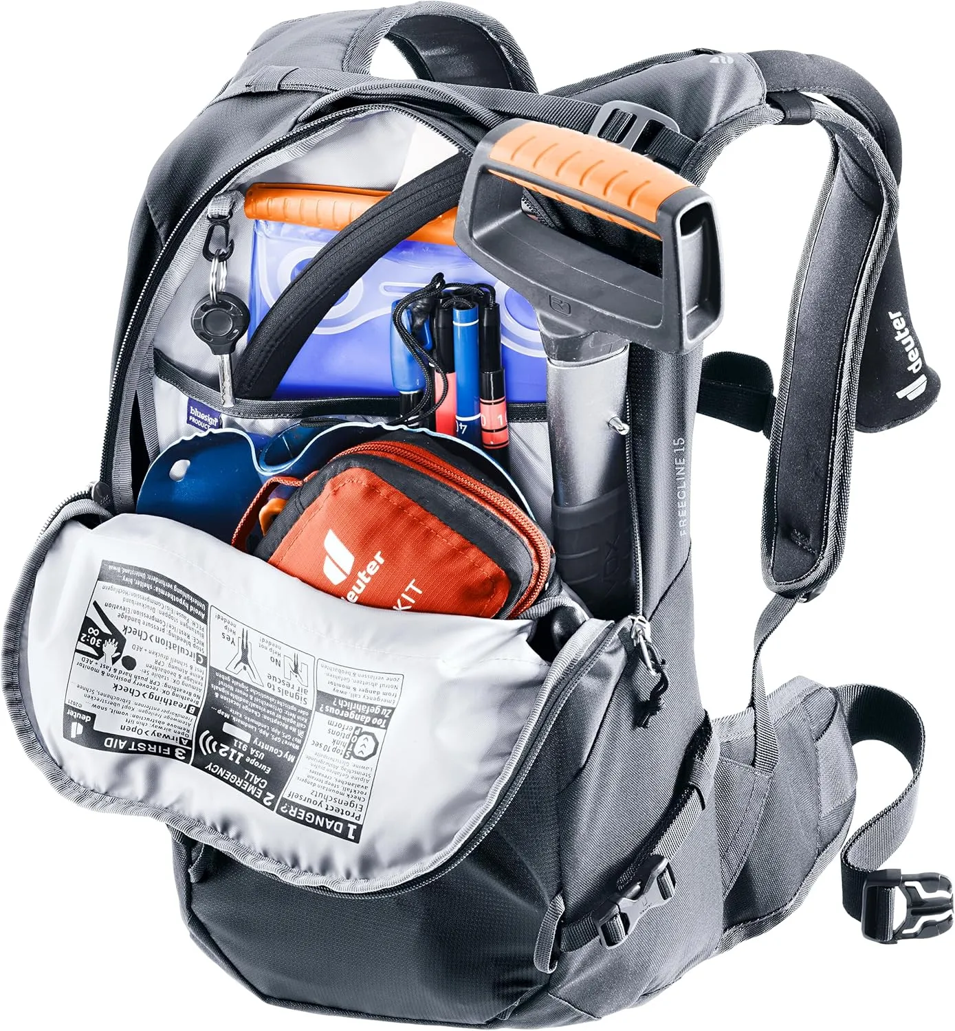 deuter Freecline 15 Ski Backpack, black