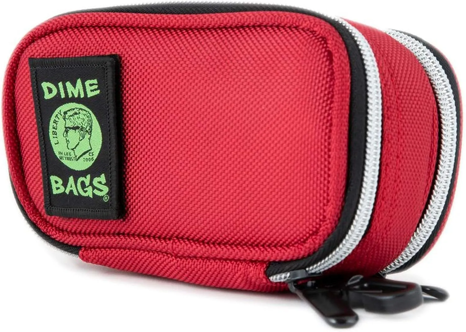 DIME BAGS - Pod Padded Travel Case with Keychain Clip - Protective Water-Resistant Pouch with Padded Interior (6 Inch, Crimson)
