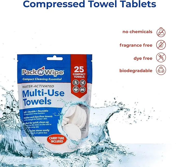 Disposable Compressed Towels - Absorbent & Durable Cleaning Rags - Compact Cleaning Cloth Travel Essentials - Soft Baby Wipes & Baby Towel - 8.5”x11”