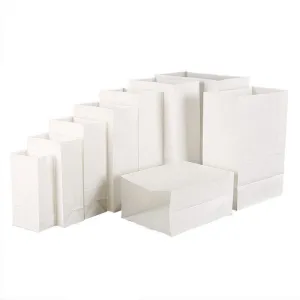 Disposable Greaseproof Paper Bags 100PCS 3Sizes White
