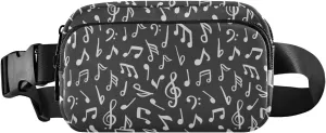 Doodle Chalk Music Notes Fanny Packs for Women Men Belt Bag with Adjustable Strap Fashion Waist Packs Crossbody Bag Waist Pouch Waist Pack Bag for Travel Workout Outdoor