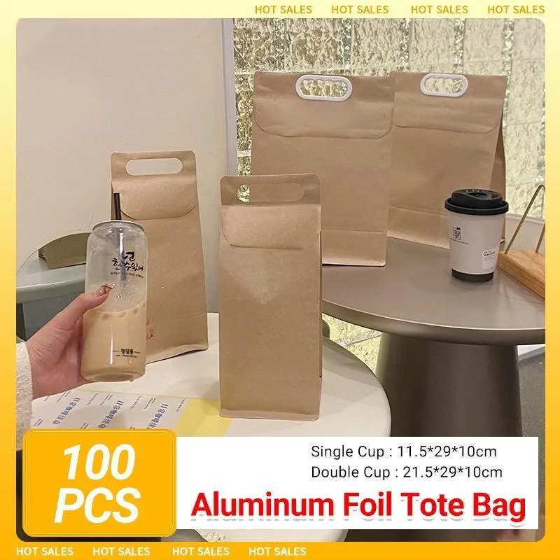 Drink Takeaway Packaging Bags 100PCS 2Sizes