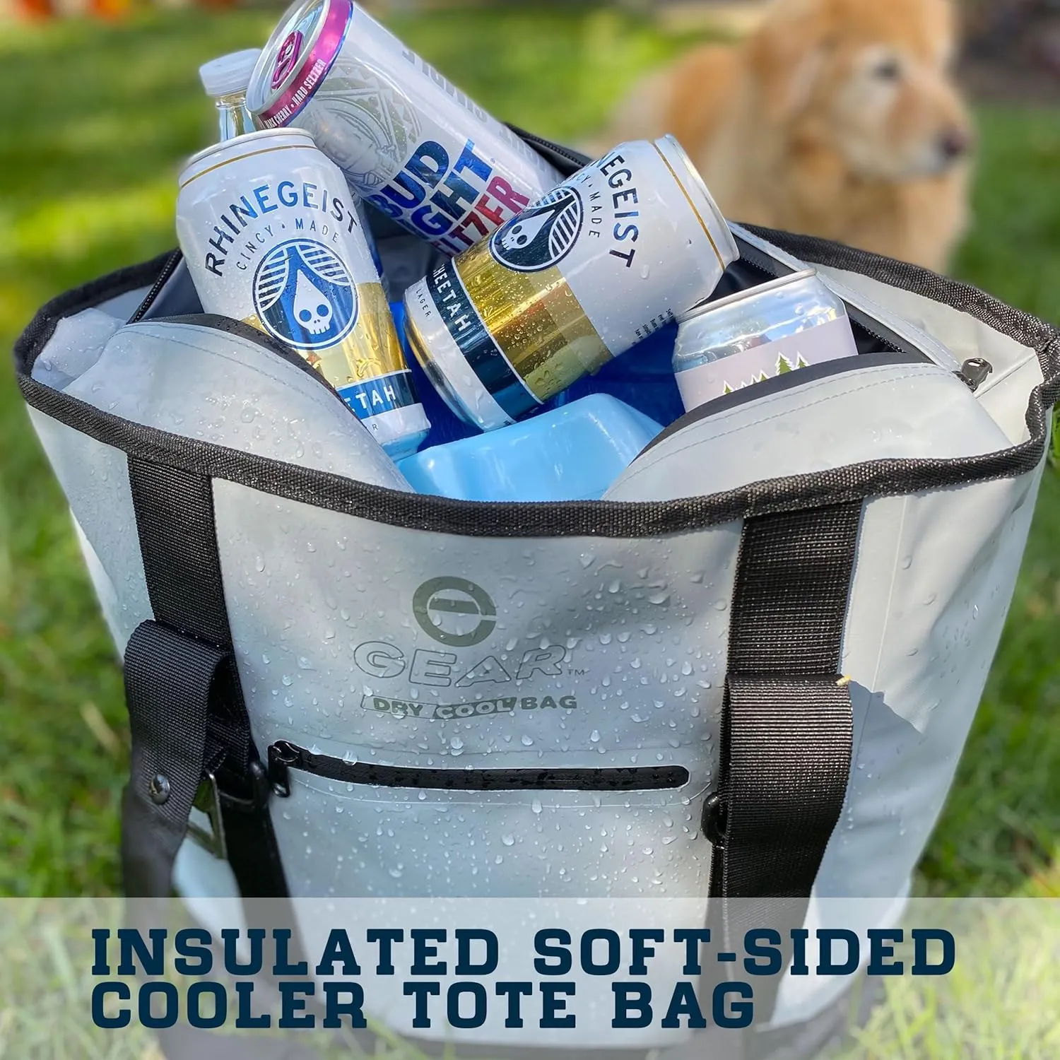 Dry Bag Cooler Tote – Collapsible, Waterproof and Leak-Proof Soft Sided Cooler Bag - Pool, Beach - 20 or 36 Cans