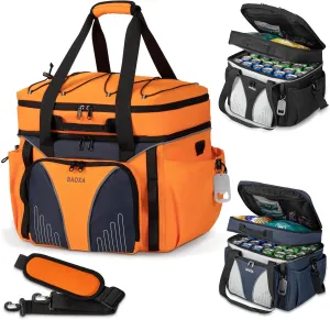 Dual Compartment Soft Sided Cooler Bag, 55 Cans Collapsible Lunch Cooler Bags Insulated, Large Lunch Box for Men, Leak Proof Lunch Bag for Beach Camping Travel Picnic