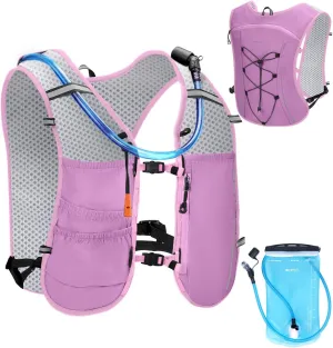 ECOHUB Running Hydration Vest Backpack, Lightweight Breathable Pack with 2L Water Bladder Bag Daypack for Hiking Trail Running Cycling Race Marathon for Women Men