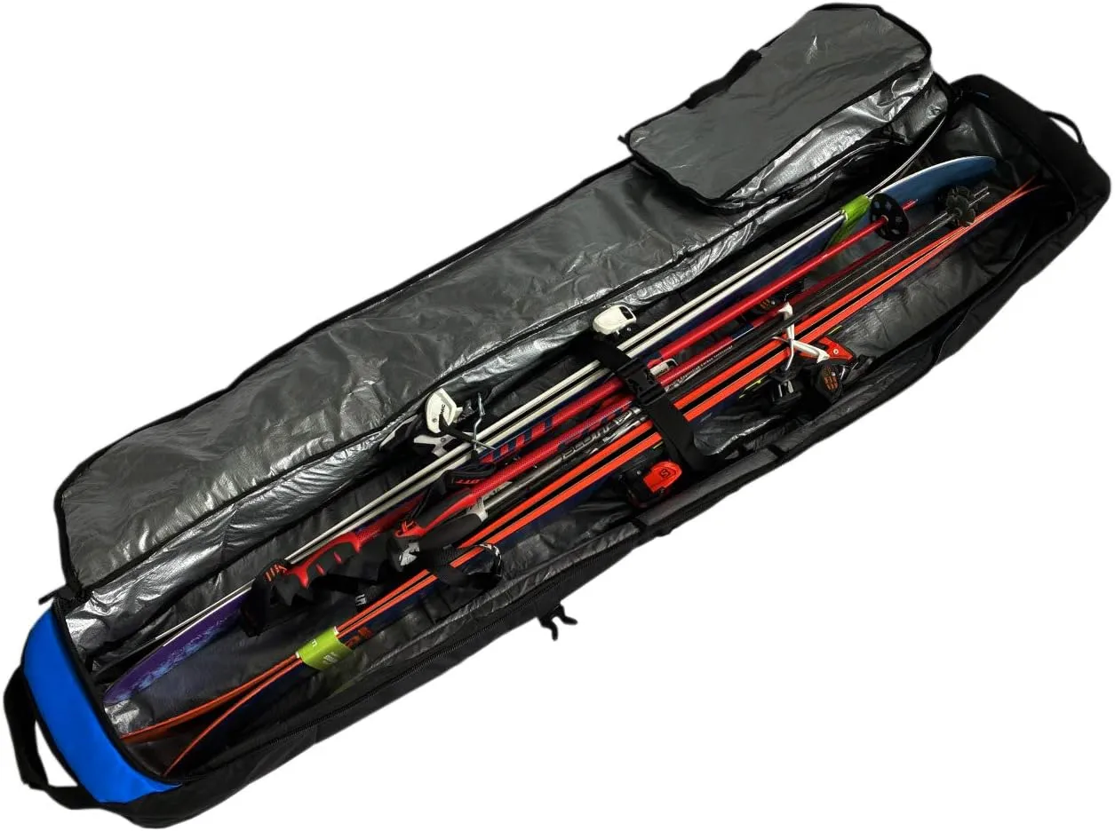 Element Equipment Wheeled Padded Ski Bag Ultimate Double - Premium High End Double Roller Travel Bag