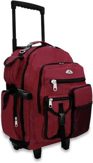 Everest Deluxe Wheeled Backpack, Burgundy, One Size,5045WH-BURG