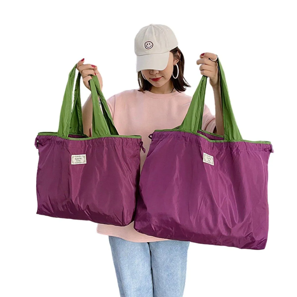 Fabric Tote Reusable Grocery Bag Large Capacity 1PC