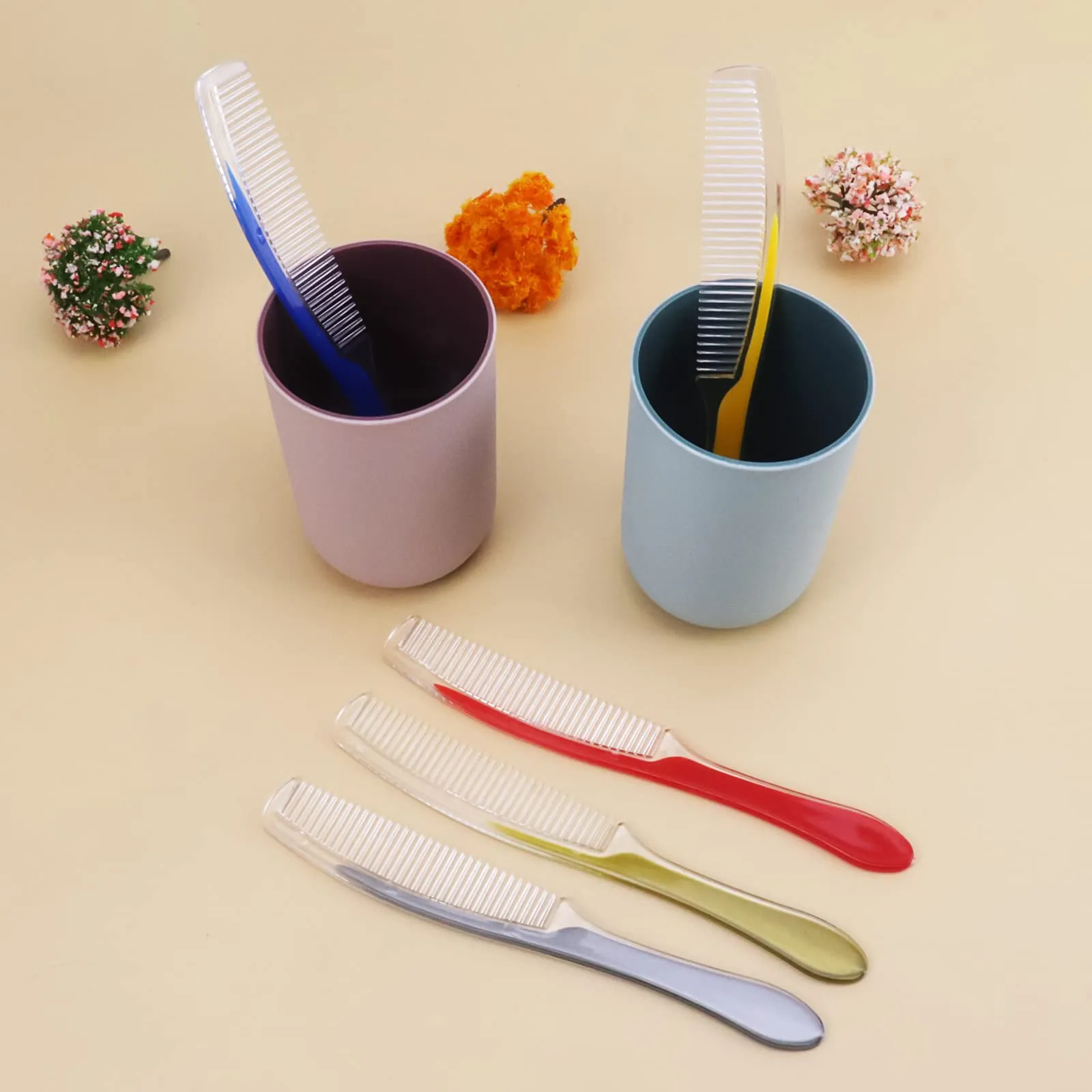 fafortune Hair Combs Set, 200 PACK Plastic Combs in Bulk Individually Wrapped, Suitable for Hotel, Air Bnb, Shelter/Homeless/Nursing Home/Charity/Church, 5 Colors