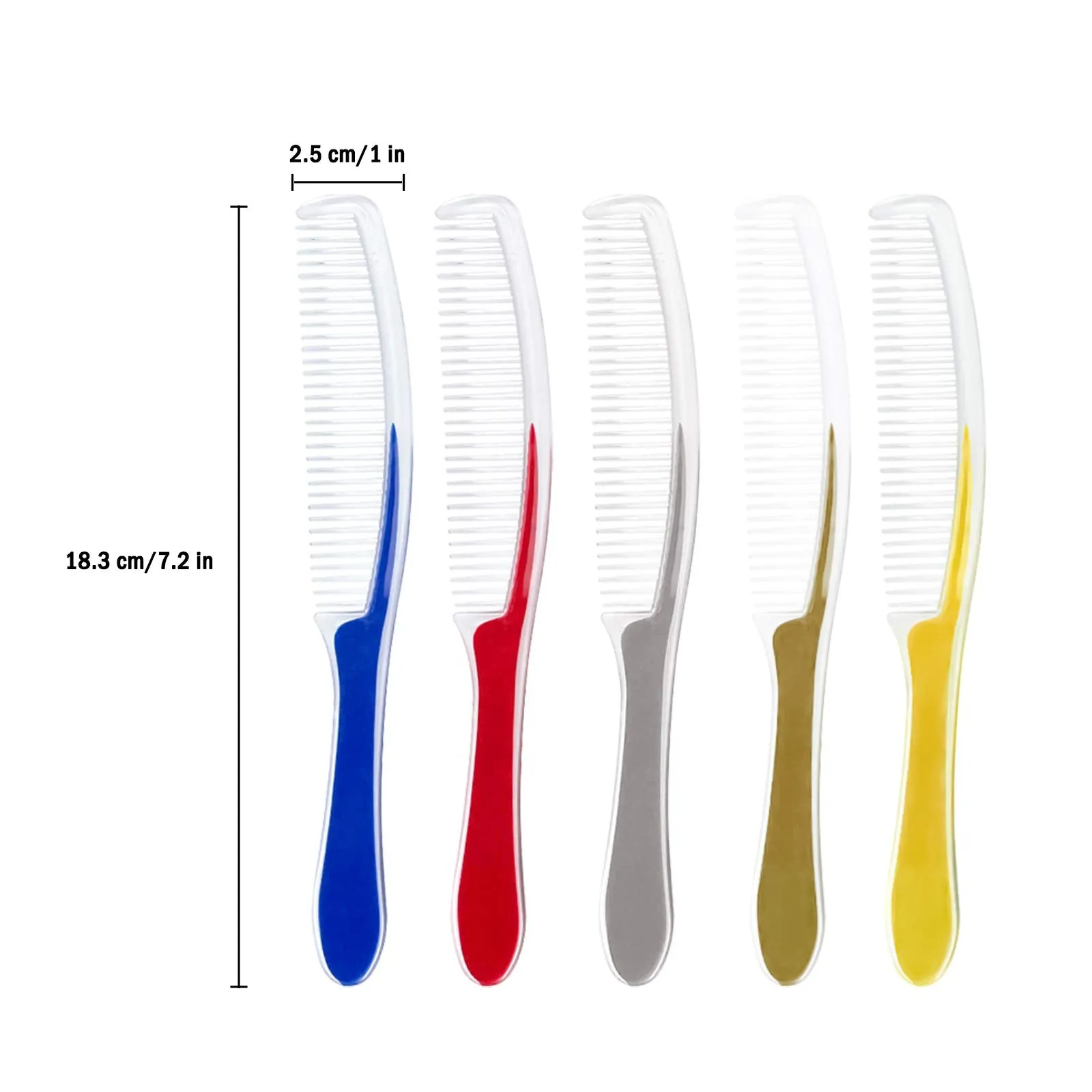 fafortune Hair Combs Set, 200 PACK Plastic Combs in Bulk Individually Wrapped, Suitable for Hotel, Air Bnb, Shelter/Homeless/Nursing Home/Charity/Church, 5 Colors