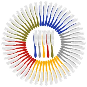 fafortune Hair Combs Set, 200 PACK Plastic Combs in Bulk Individually Wrapped, Suitable for Hotel, Air Bnb, Shelter/Homeless/Nursing Home/Charity/Church, 5 Colors