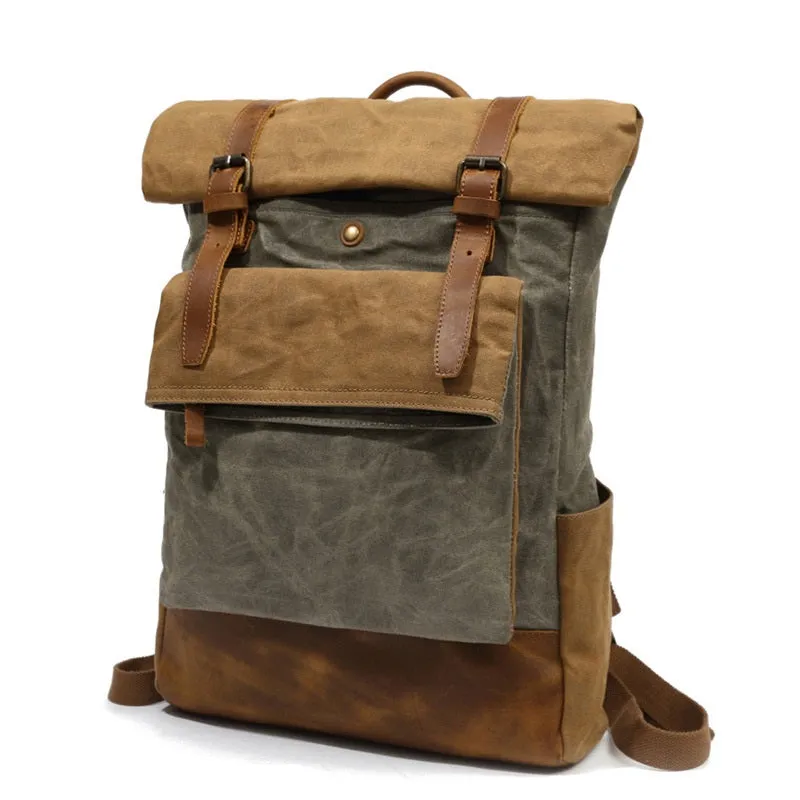 Fashion Canvas leather School Bag Travel Bag