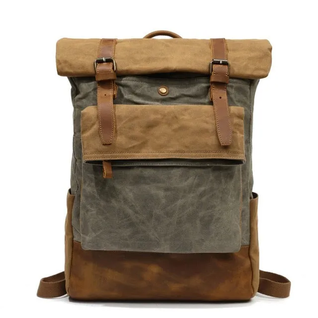 Fashion Canvas leather School Bag Travel Bag