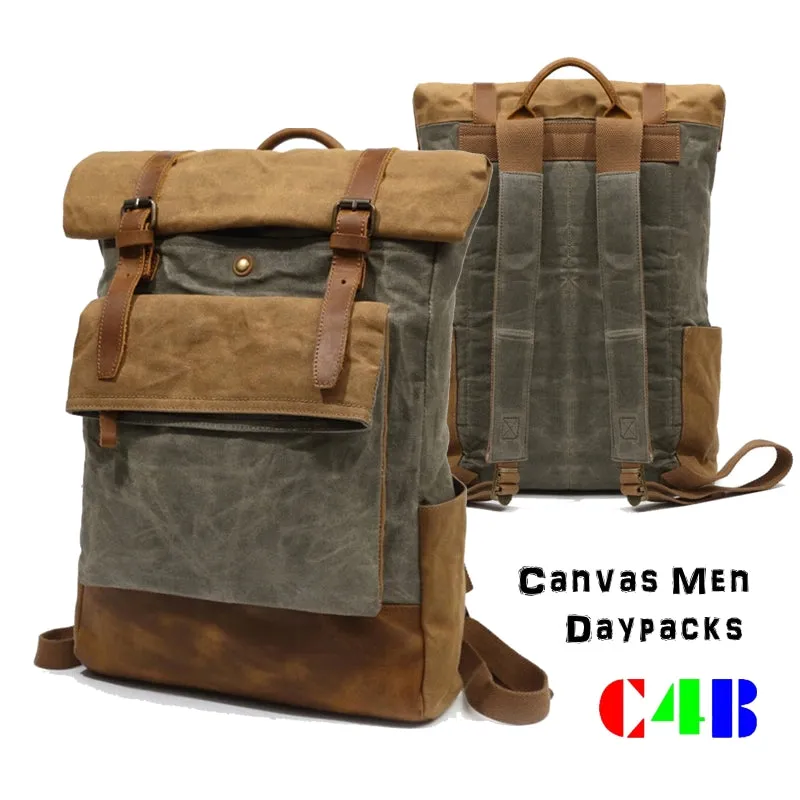 Fashion Canvas leather School Bag Travel Bag