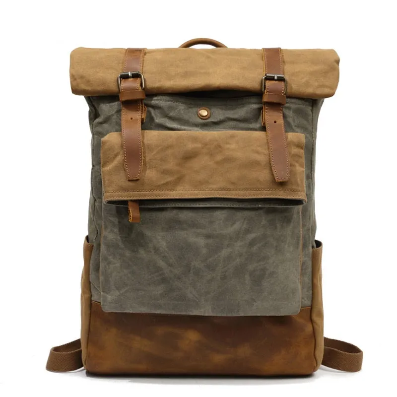Fashion Canvas leather School Bag Travel Bag