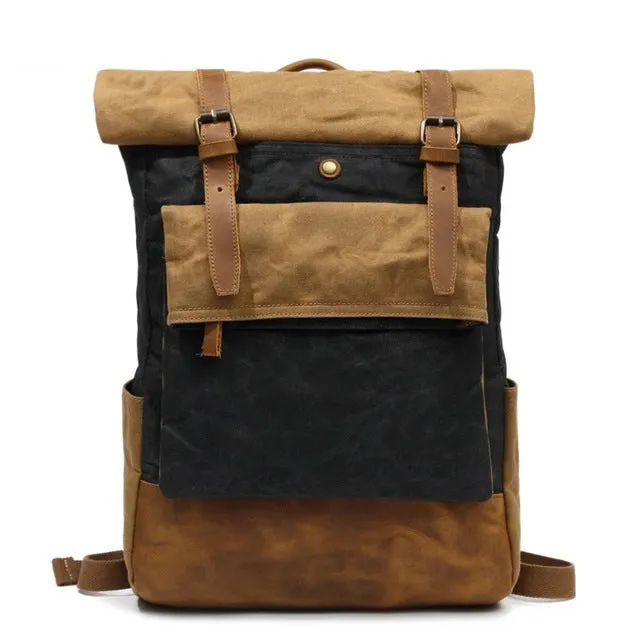 Fashion Canvas leather School Bag Travel Bag