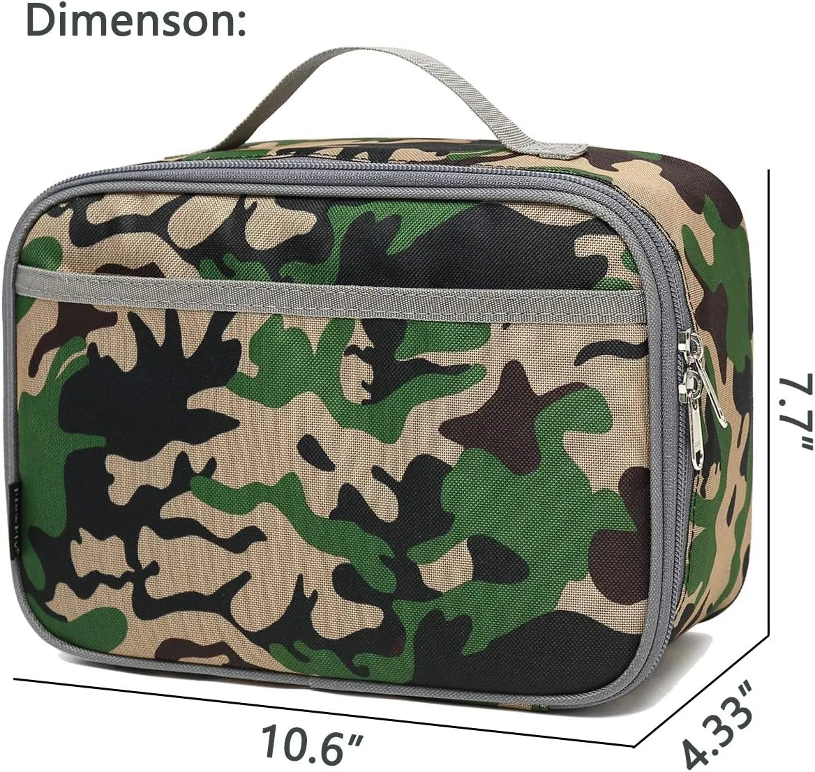 FlowFly Kids Lunch box Insulated Soft Bag Mini Cooler Back to School Thermal Meal Tote Kit for Girls, Boys, Forest
