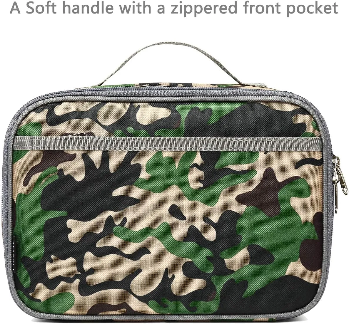 FlowFly Kids Lunch box Insulated Soft Bag Mini Cooler Back to School Thermal Meal Tote Kit for Girls, Boys, Forest