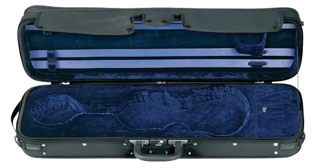 GEWA Liuteria Concerto Violin Case Oblong Black with Blue Interior 4/4