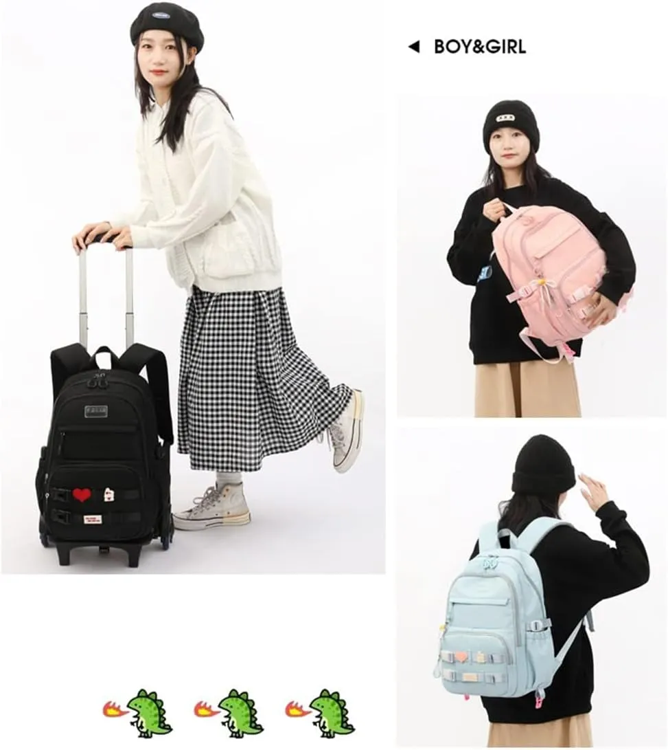 Girls Rolling Backpack Wheeled Backpack for Boys Trolley School Bags Kids Luggage Roller Backpack with Wheels