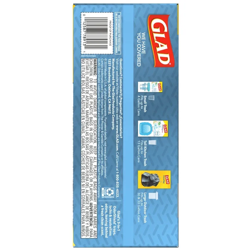 Glad Kitchen Pro 20 gal Fresh Scent Trash Bags Drawstring 30 pk