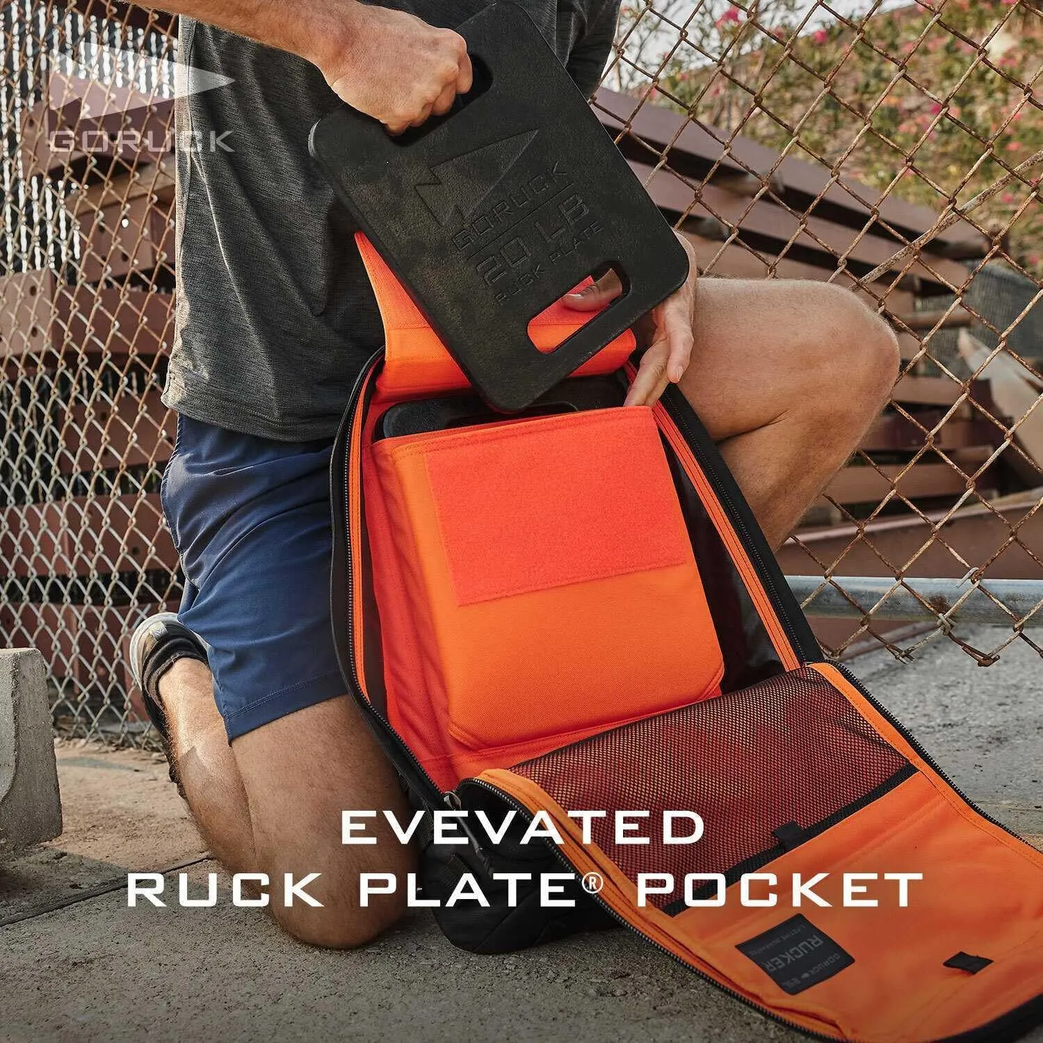 GORUCK Rucker 4.0 20L Black with White Embroidery - Purpose Built Rucking Backpack, Military Weight Training Rucksack w/Ruck Plate Pocket and Extra Padded Straps