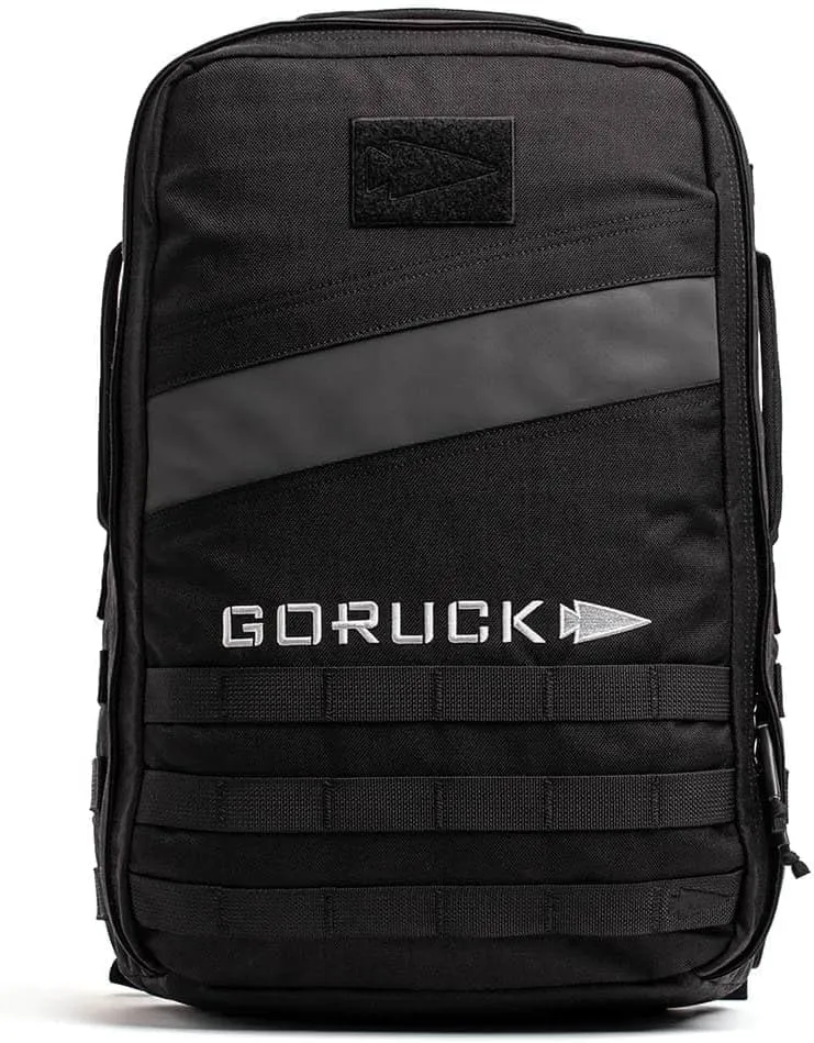 GORUCK Rucker 4.0 20L Black with White Embroidery - Purpose Built Rucking Backpack, Military Weight Training Rucksack w/Ruck Plate Pocket and Extra Padded Straps