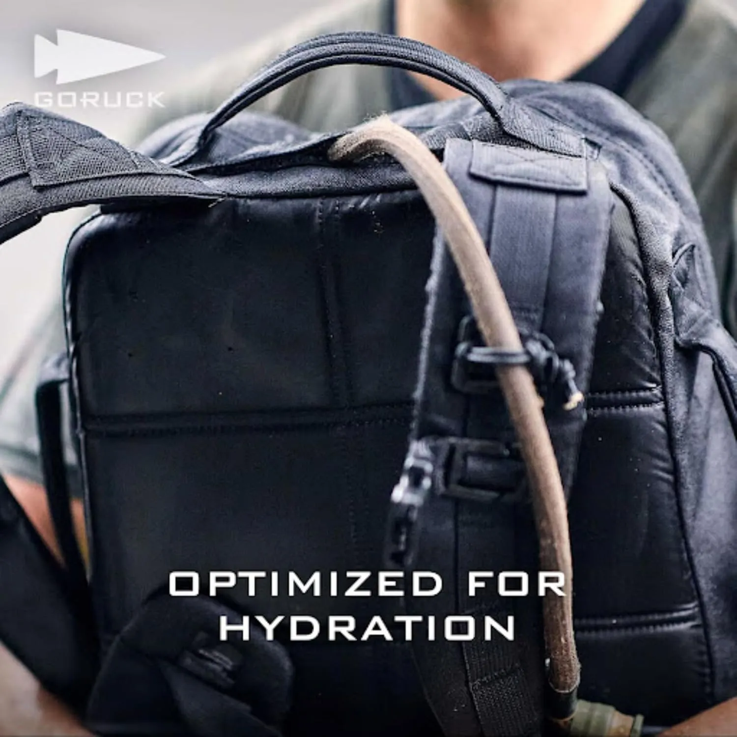 GORUCK Rucker 4.0 20L Black with White Embroidery - Purpose Built Rucking Backpack, Military Weight Training Rucksack w/Ruck Plate Pocket and Extra Padded Straps