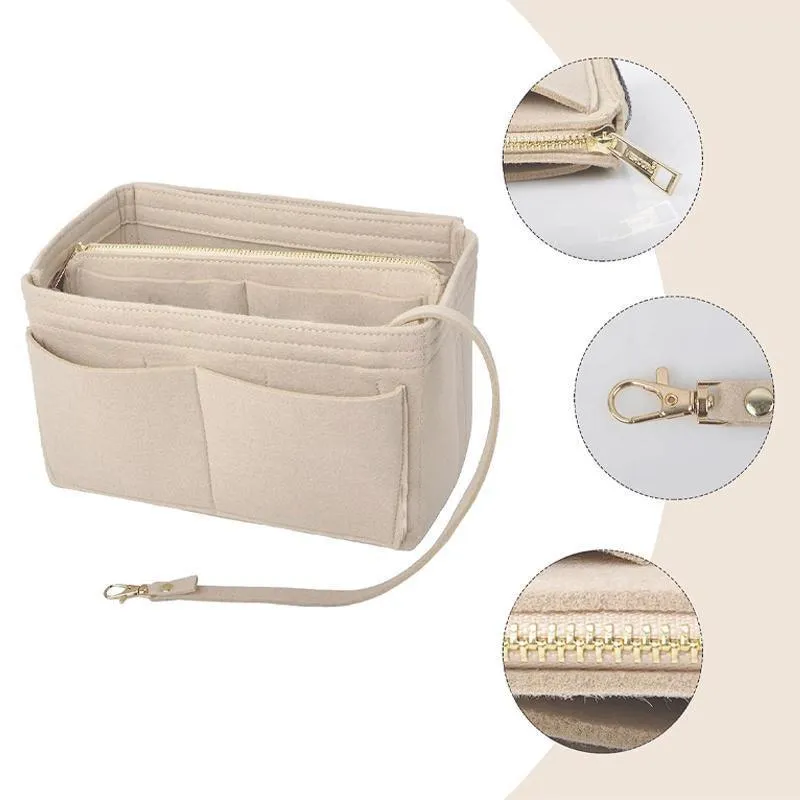 Handbag Insert 1PC 4Colours 3Sizes Felt Tote Purse Pouch