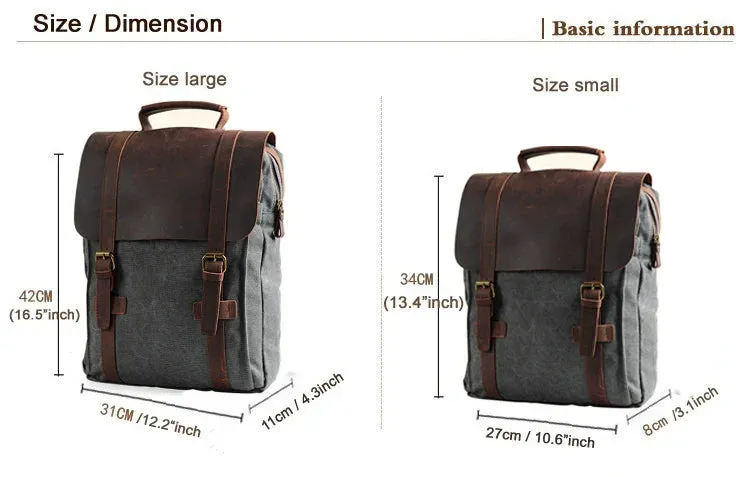 Harlan | Fashion Leather Canvas School Bag