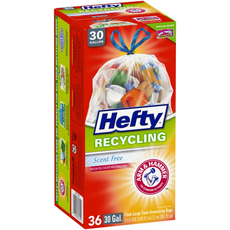 Hefty Arm & Hammer 30 gal Trash Bags Drawstring 36 pk