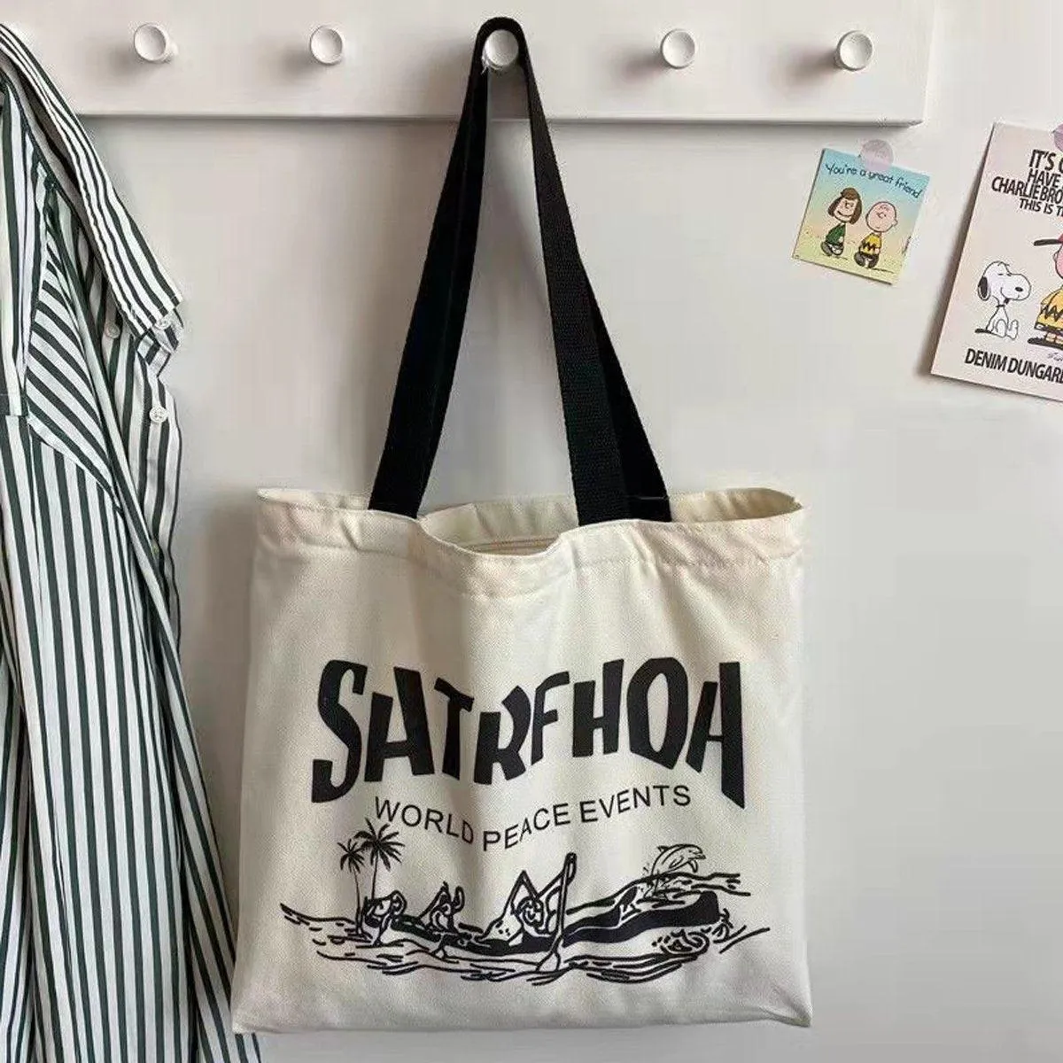 High-Quality Canvas Shoulder Bags 1PC