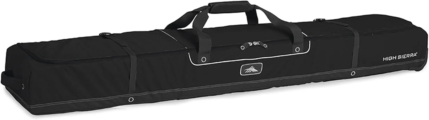 High Sierra Wheeled Ski Bag for Two Pairs of Skis, Black, One Size