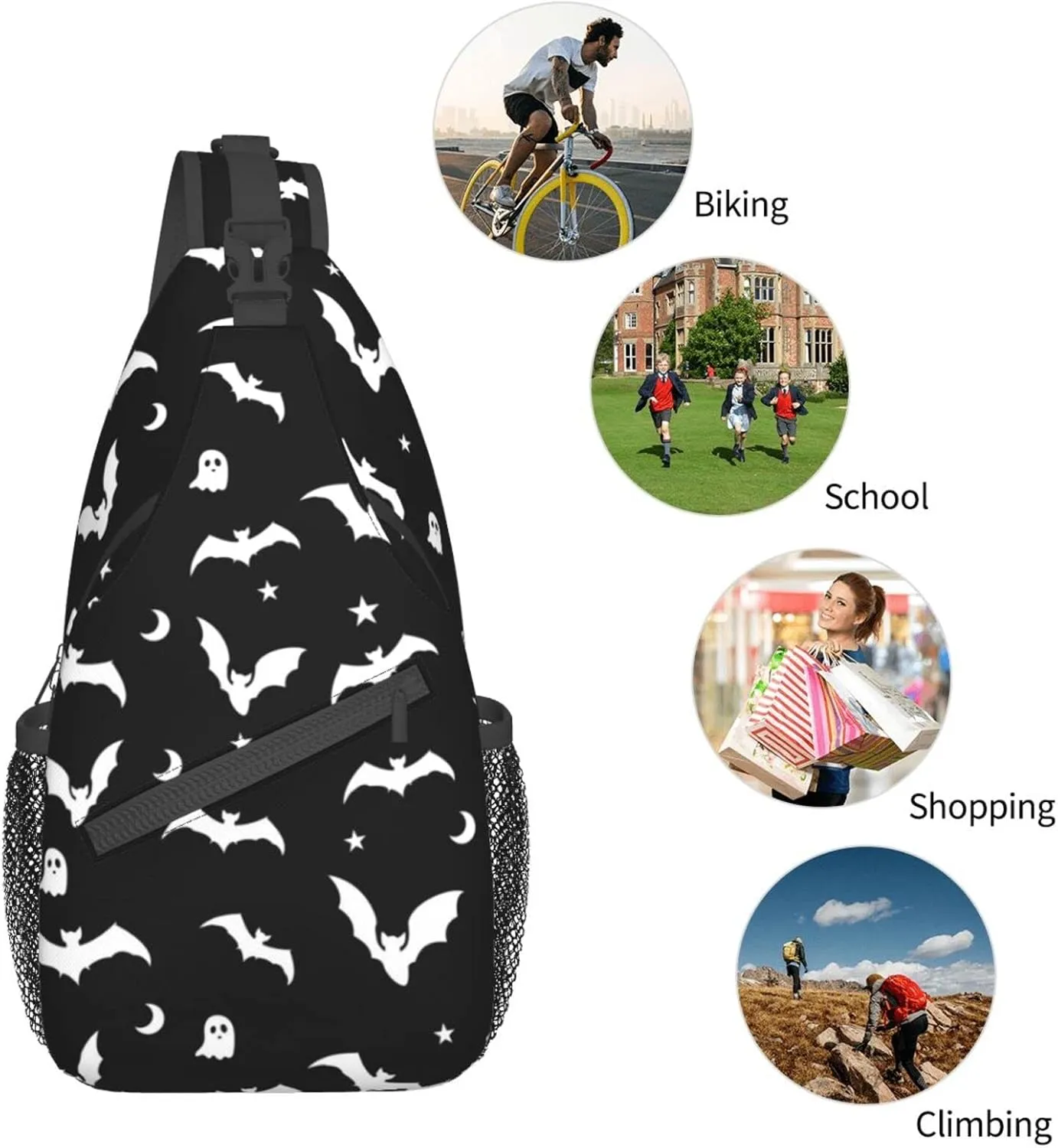 Hiking Daypacks Crossbody Shoulder Bag,Adjustable Strap High Capacity,For Men Women Outdoor Cycling Travel
