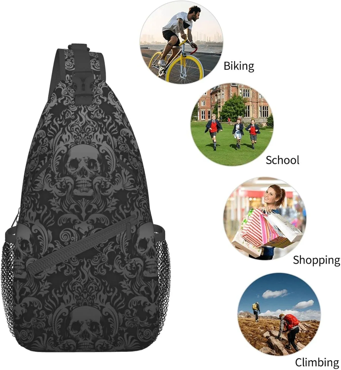 Hiking Daypacks Crossbody Shoulder Bag,Adjustable Strap High Capacity,For Men Women Outdoor Cycling Travel