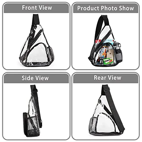HULISEN Clear PVC Sling Bag, Adjustable Strap