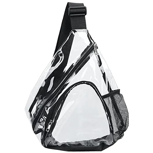 HULISEN Clear PVC Sling Bag, Adjustable Strap