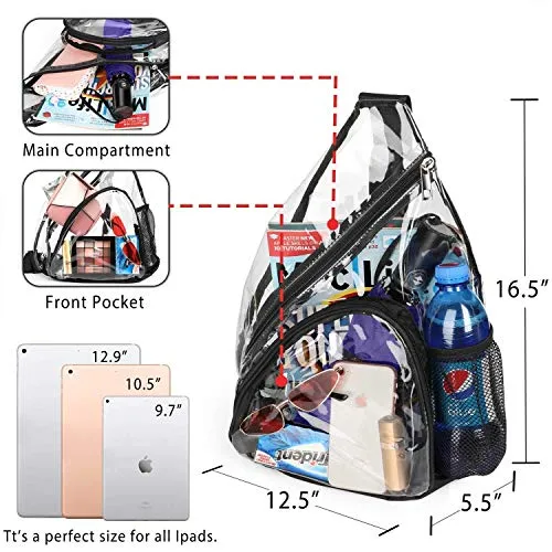 HULISEN Clear PVC Sling Bag, Adjustable Strap
