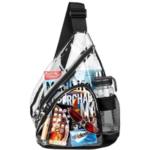 HULISEN Clear PVC Sling Bag, Adjustable Strap