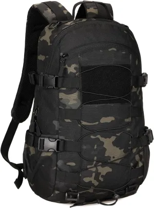HUNTVP 25L Tactical Backpack Military Backpack MOLLE Bag Outdoor Hunting Rucksack Gear Assault Travel Daily Pack Bag(Camo)