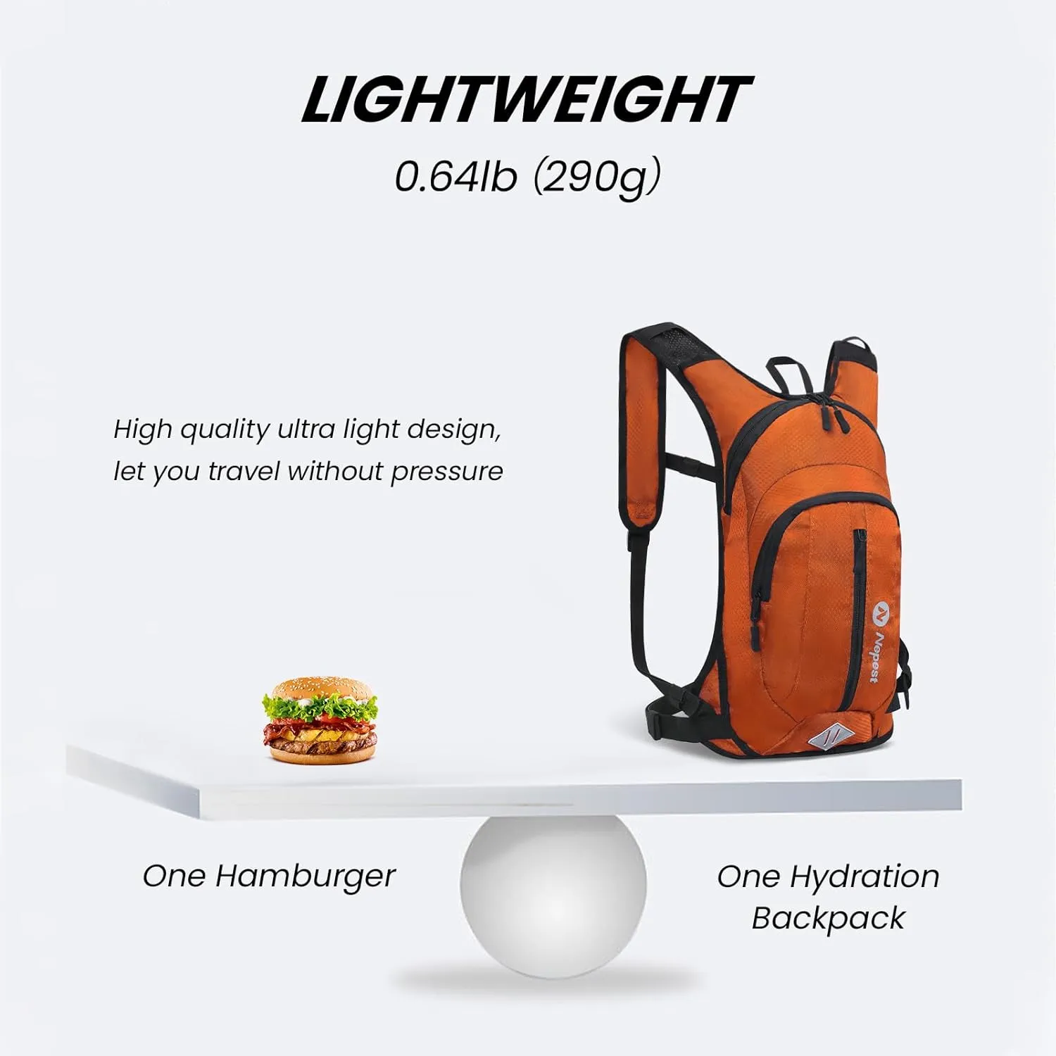 Hydration Pack Backpack for Women & Men, Lightweight Water Backpack with 2L Water Bladder for Hiking Cycling Running Biking