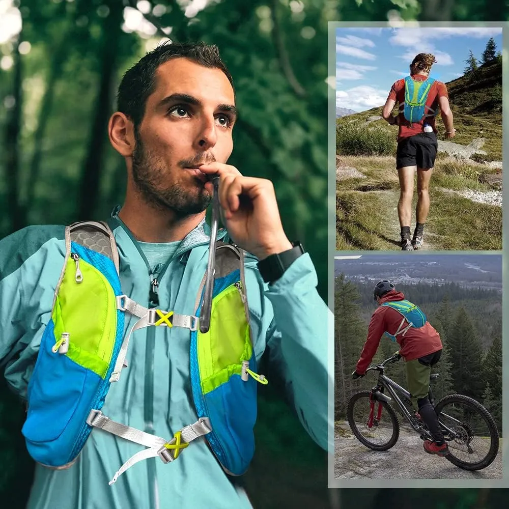 Hydration Pack Backpack，IX INOXTO Running Hydration Vest with 1.5L ( 50 oz) Water Bladder for Men Women，Lightweight Water Backpack for Hiking Cycling Climbing Camping