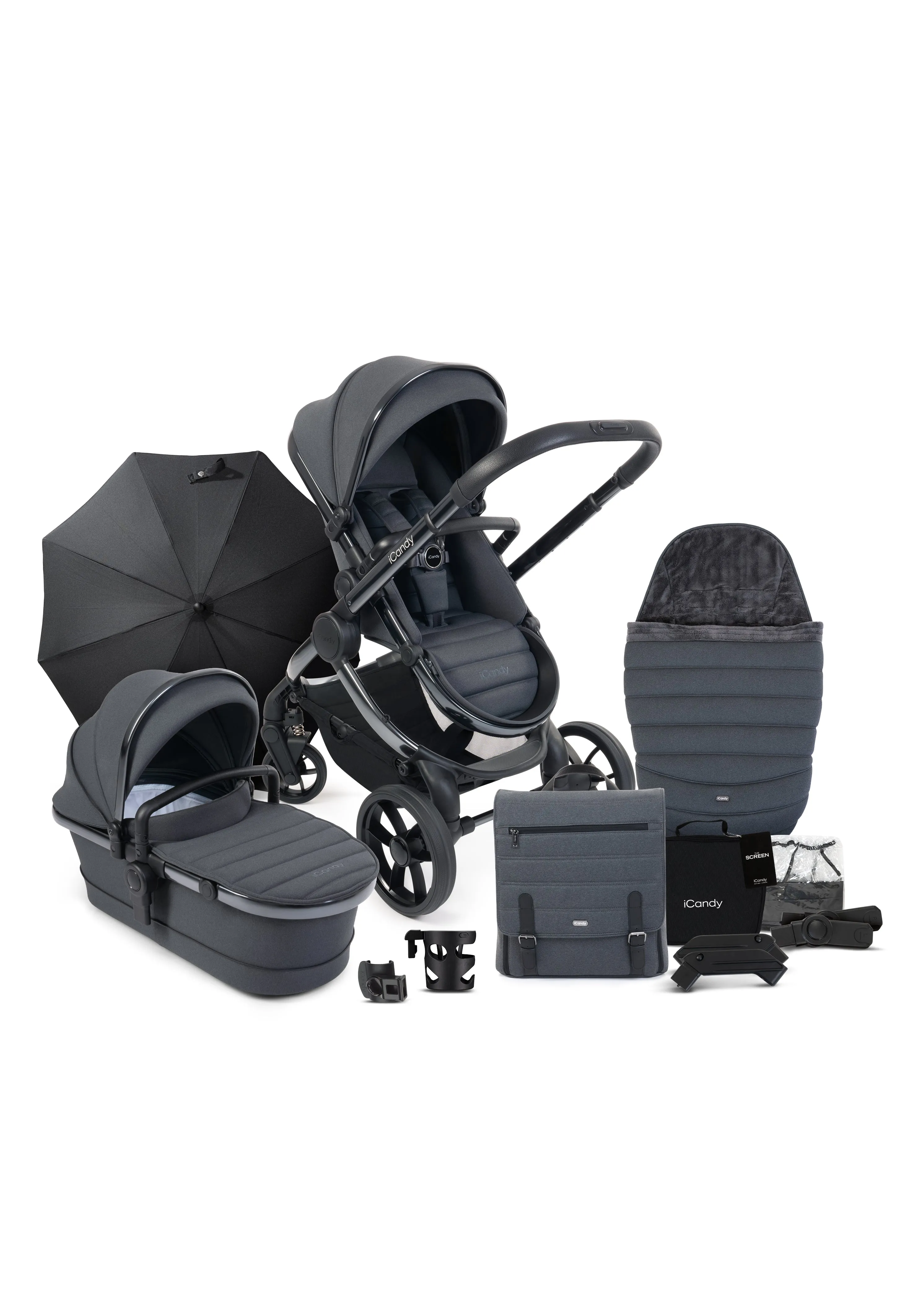 iCandy Peach 7 Complete Pushchair Bundle - Dark Grey