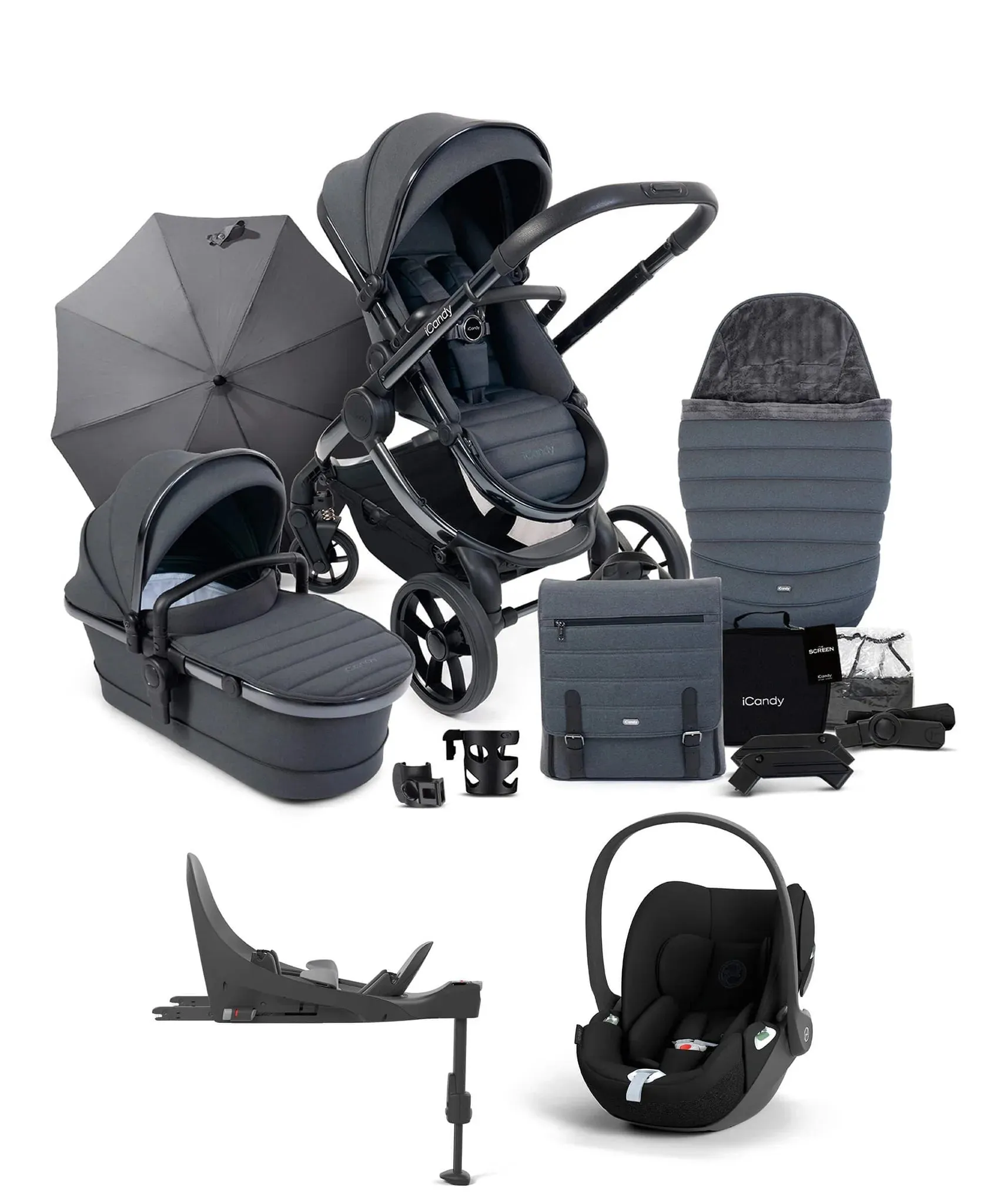 iCandy Peach 7 Complete Pushchair Bundle - Dark Grey