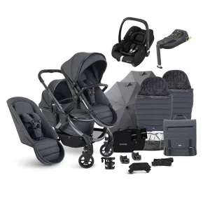 iCandy Peach 7 Double Complete Maxi-Cosi Travel System in Dark Grey
