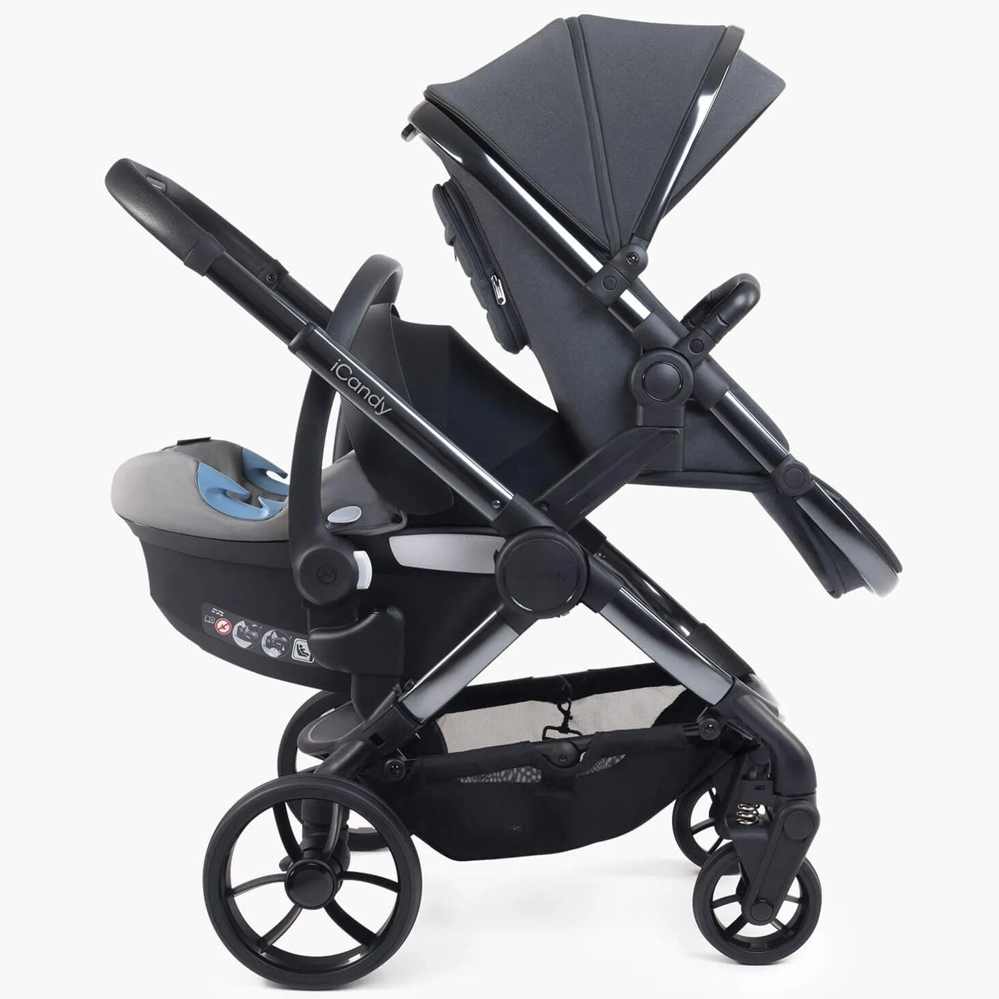 iCandy Peach 7 Double Complete Maxi-Cosi Travel System in Dark Grey