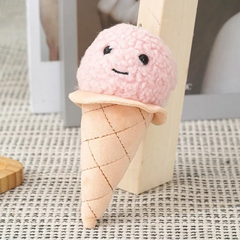 Ice Cream Plush Keychain Backpack Pendant