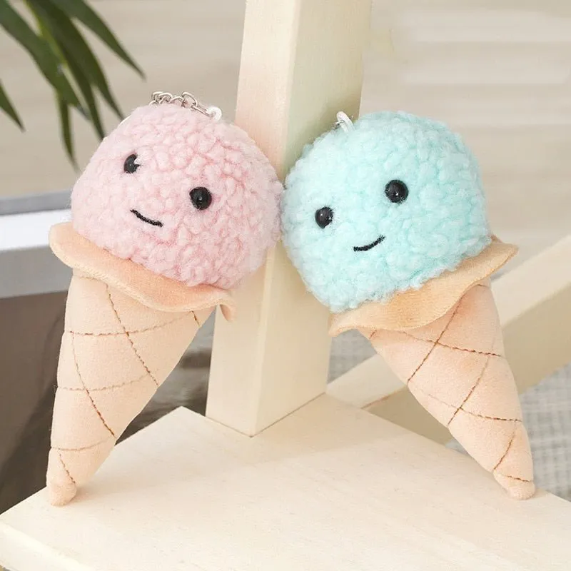 Ice Cream Plush Keychain Backpack Pendant